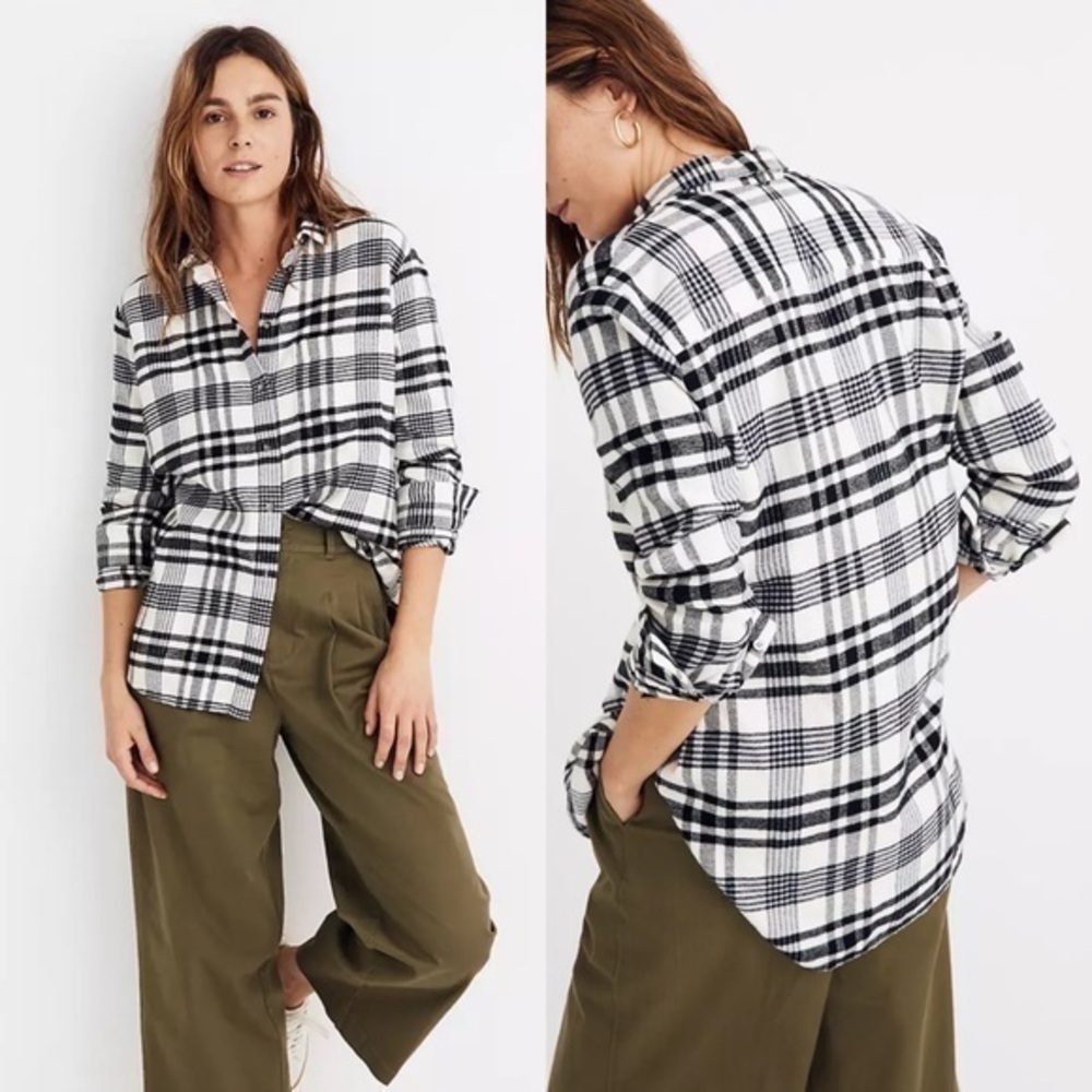 Madewell flannel ex boyfriend shirt plaid top